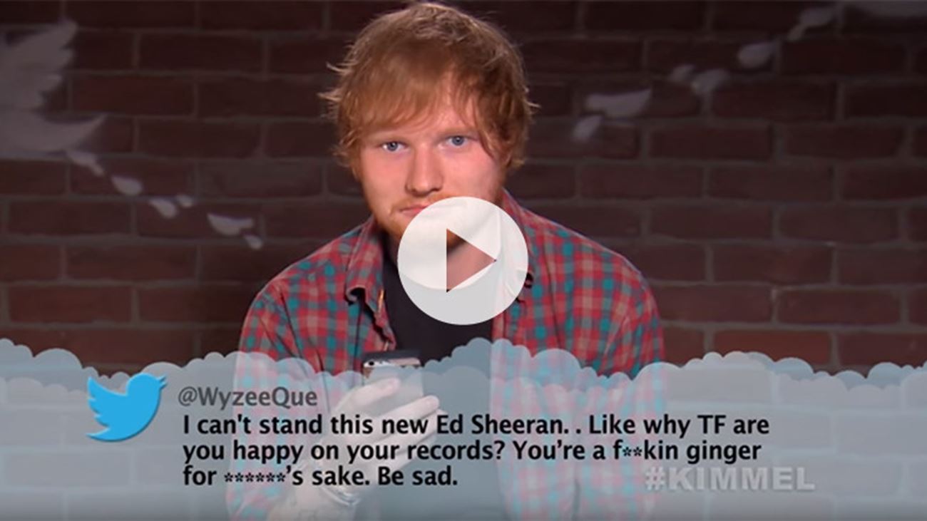 Ed Sheeran, Drake og Wiz Khalifa læser Mean Tweets